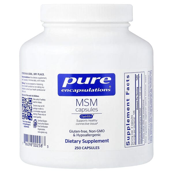 Pure Encapsulations, MSM Capsules, 250 Capsules (850 mg per Capsule)