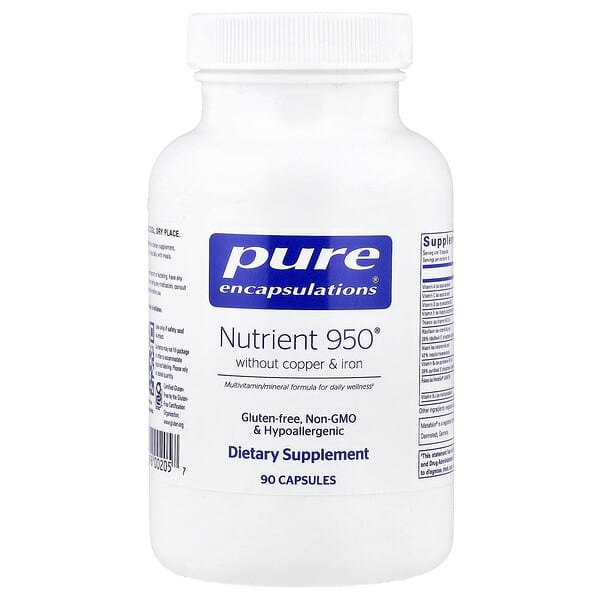 Pure Encapsulations, Nutrient 950® Without Copper & Iron, 90 Capsules