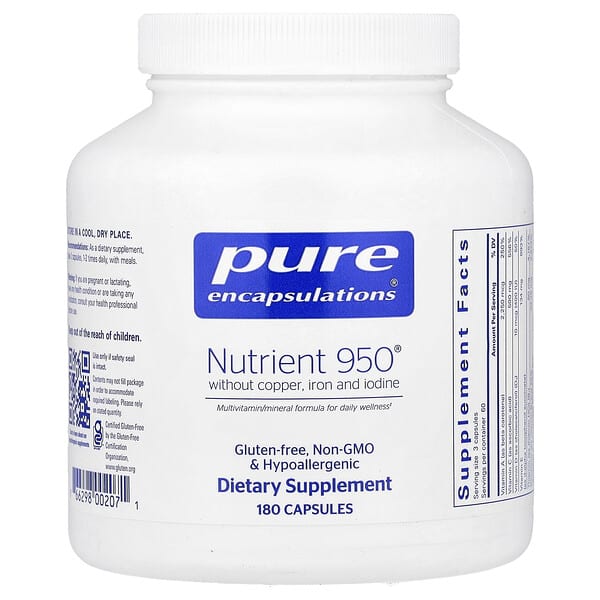 Pure Encapsulations, Nutrient 950® without Copper, Iron and Iodine, 180 Capsules