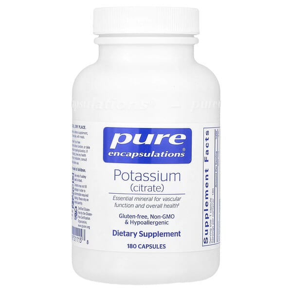 Pure Encapsulations, Potassium (Citrate), 200 mg, 180 Capsules