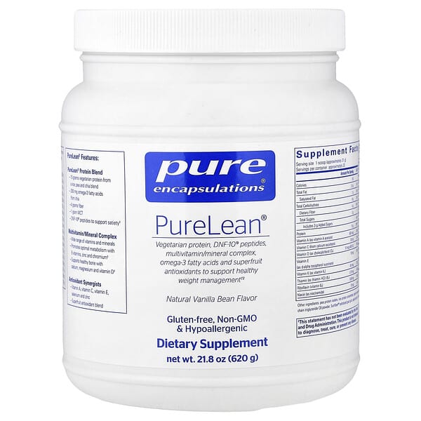 Pure Encapsulations, PureLean® Protein, Natural Vanilla Bean, 21.8 oz (620 g)