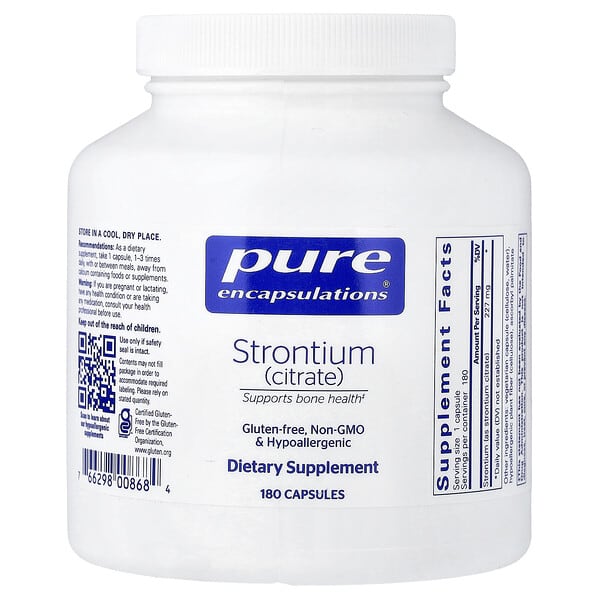 Pure Encapsulations, Strontium (Citrate), 180 Capsules (227 mg per Capsule)