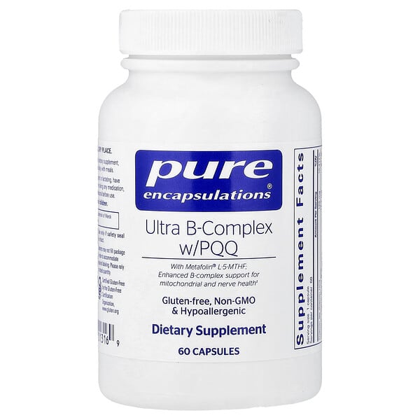 Pure Encapsulations, Ultra-B-Complex with PQQ, 60 Capsules