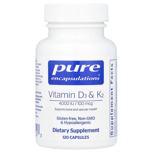 Pure Encapsulations, Vitamin D3 & K2, 120 Capsules