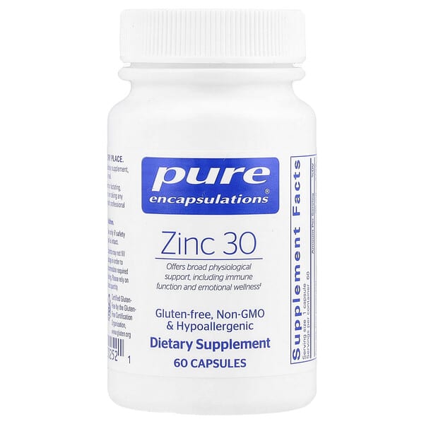 Pure Encapsulations, Zinc 30, 60 Capsules (30 mg per Capsule)