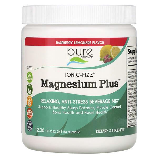 Pure Essence, lonic-Fizz™, Magnesium Plus™,  Raspberry Lemonade, 12.06 oz (342 g)