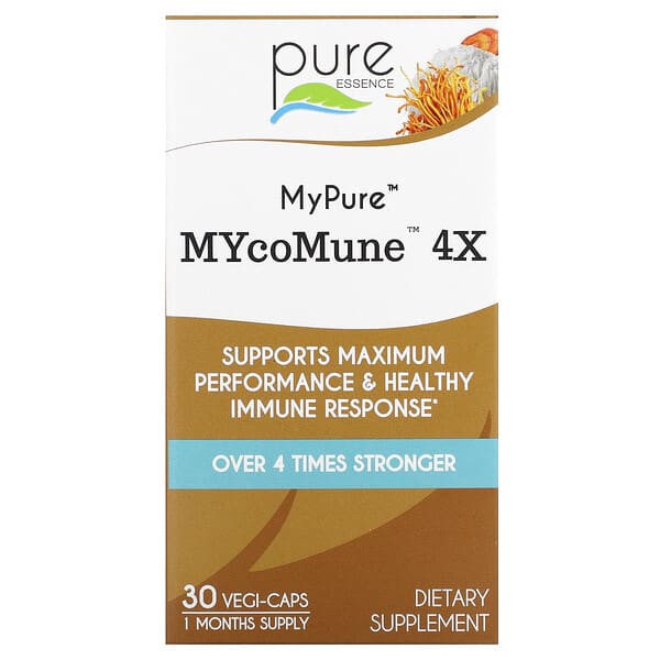 Pure Essence, MyPure™ MYcoMune™ 4X, 30 Vegi-Caps