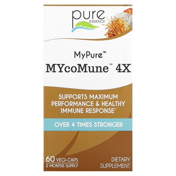 Pure Essence, MyPure™ MYcoMune™ 4X, 60 Vegi-Caps