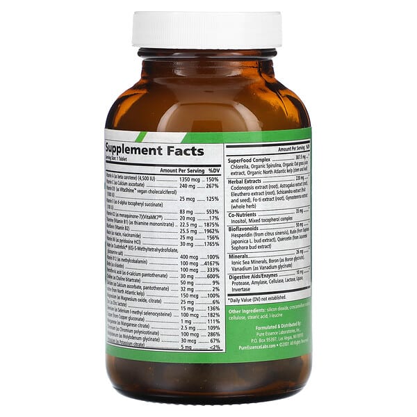 Alternative view of Pure Essence, One 'n' Only, 60 Tablets