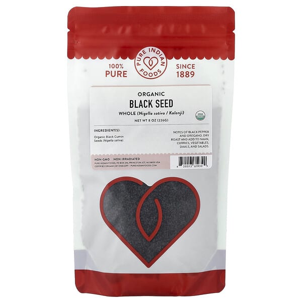 Pure Indian Foods, Organic Black Seed, Whole, 8 oz (226 g)