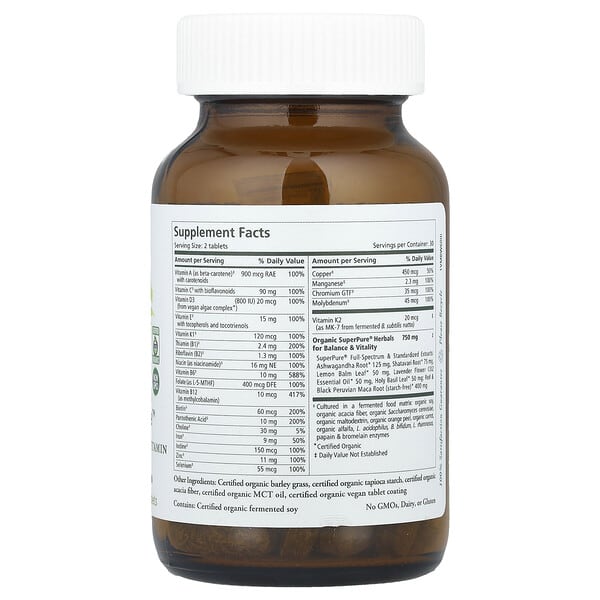 Alternative view of Pure Synergy, Vita-Min-Balance™, Women's 2 Per Day Multivitamin, 60 Tablets