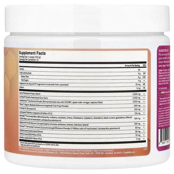 Alternative view of Qualia, Probiotic+, Tropical Fruit, 5.6 oz (157.5 g)