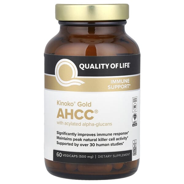 Quality of Life, Kinoko® Gold AHCC®, 500 mg, 60 Vegicaps