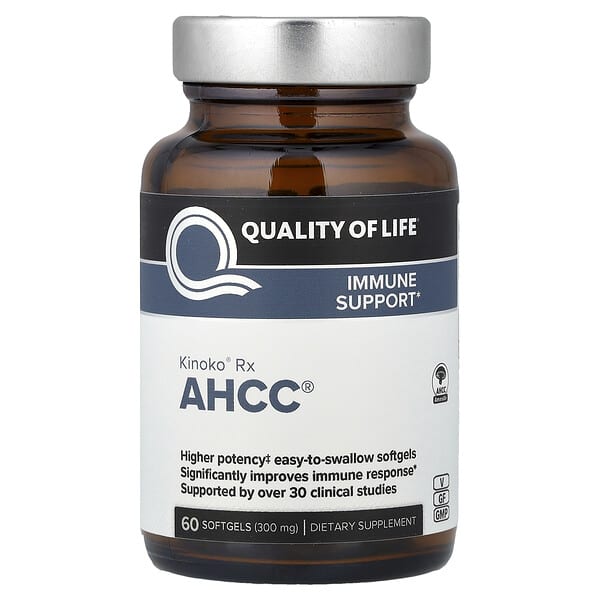 Quality of Life, Kinoko® Rx, AHCC®, 60 Softgels (300 mg per Softgel)