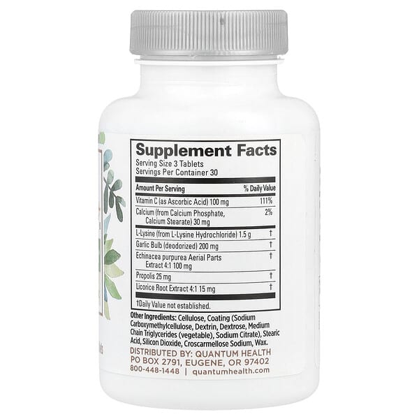 Alternative view of Quantum Health, SuperLysine+®, Immune Support, 90 Tablets