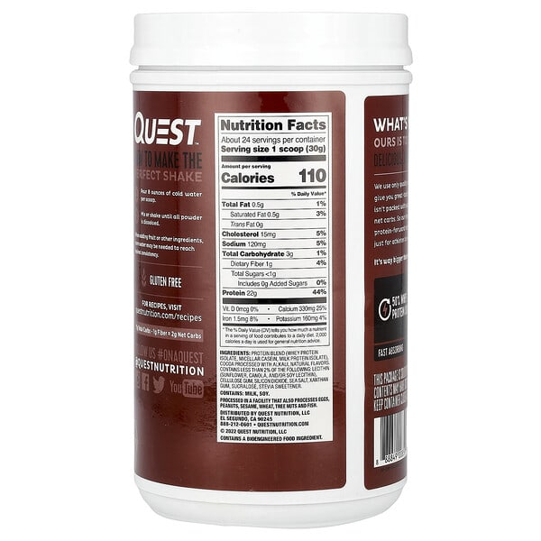 Alternative view of Quest Nutrition, Protein Powder, Chocolate Milkshake, 1.6 lb (726 g)