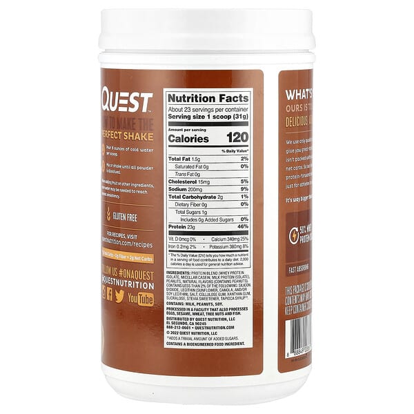 Alternative view of Quest Nutrition, Protein Powder, Peanut Butter, 1.6 lb (726 g)