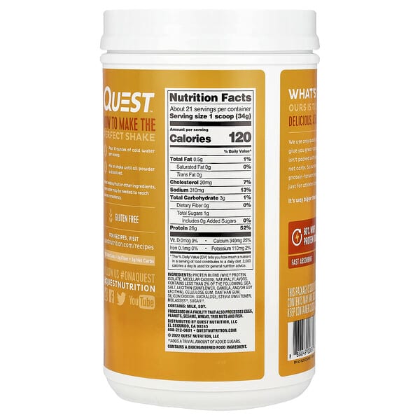 Alternative view of Quest Nutrition, Protein Powder, Salted Caramel, 1.6 lb (726 g)
