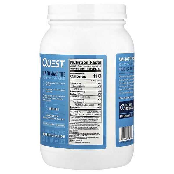 Alternative view of Quest Nutrition, Protein Powder, Vanilla Milkshake, 3 lb (1.36 kg)