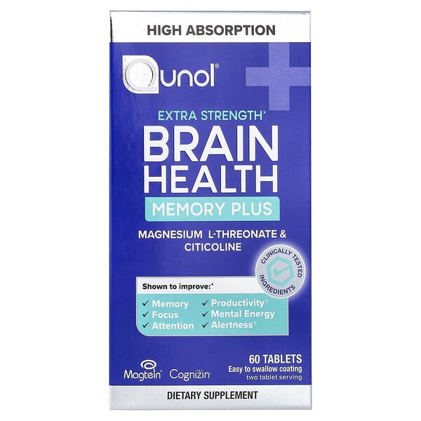 Qunol, Brain Health Memory Plus, 60 Tablets