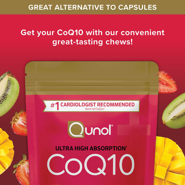 Alternative view of Qunol, CoQ10, Tropical Fruit, 90 Soft Chews (100 mg per Soft Chew)