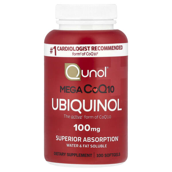 Qunol, Mega CoQ10 Ubiquinol, 100 mg, 100 Softgels