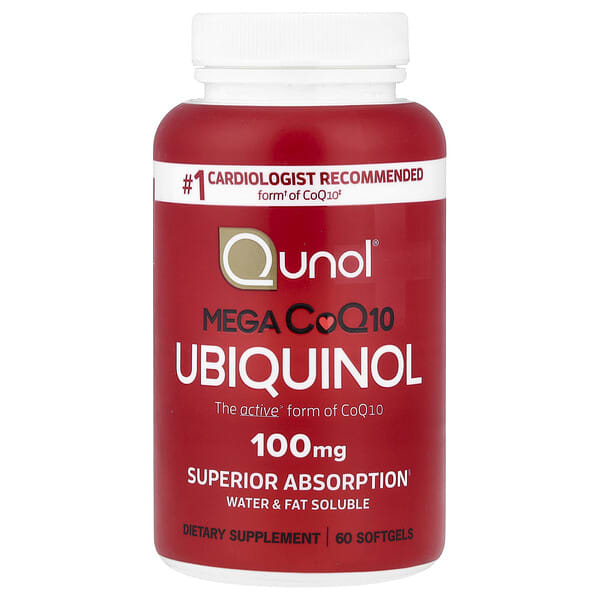 Qunol, Mega CoQ10 Ubiquinol, 100 mg, 60 Softgels