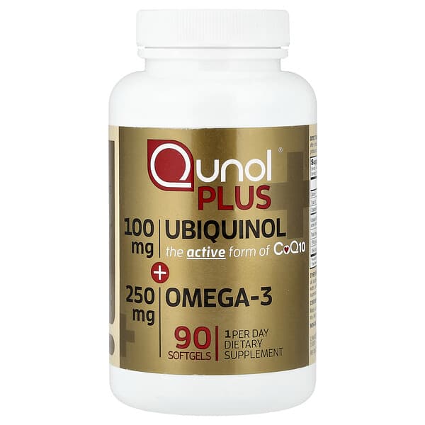 Qunol, Plus Ubiquinol + Omega-3, 90 Softgels