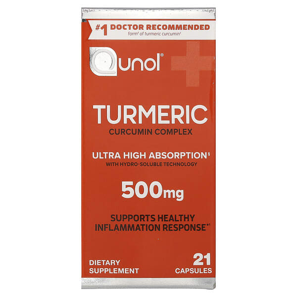 Qunol, Turmeric, 500 mg, 21 Vegetarian Capsules