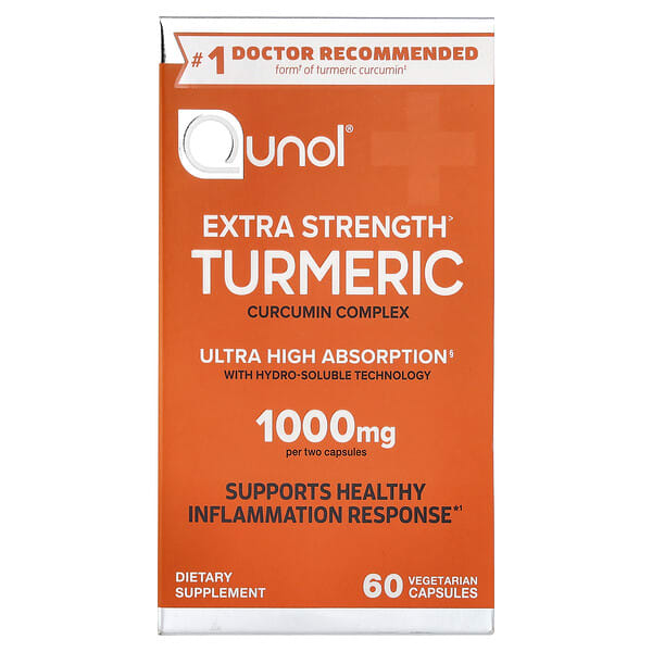 Qunol, Turmeric, 60 Vegetarian Capsule (500 mg per Capsule)