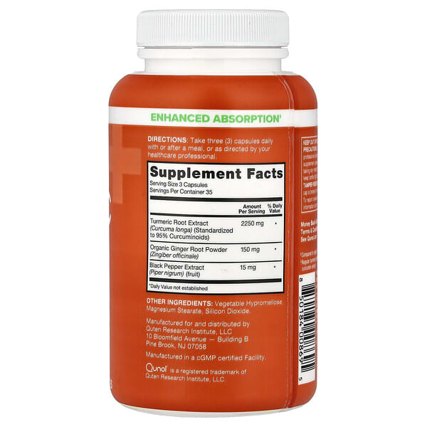 Alternative view of Qunol, Turmeric + Ginger, 105 Capsules