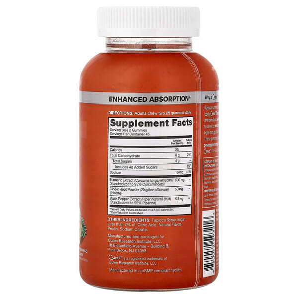 Alternative view of Qunol, Turmeric + Ginger Gummies With Black Pepper Extract, Pineapple Mango, 90 Gummies