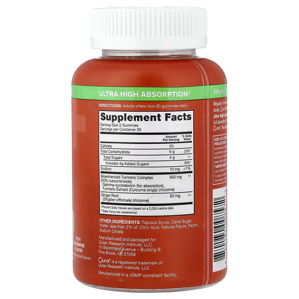 Alternative view of Qunol, Turmeric + Ginger, Rich Tangerine, 60 Gummies