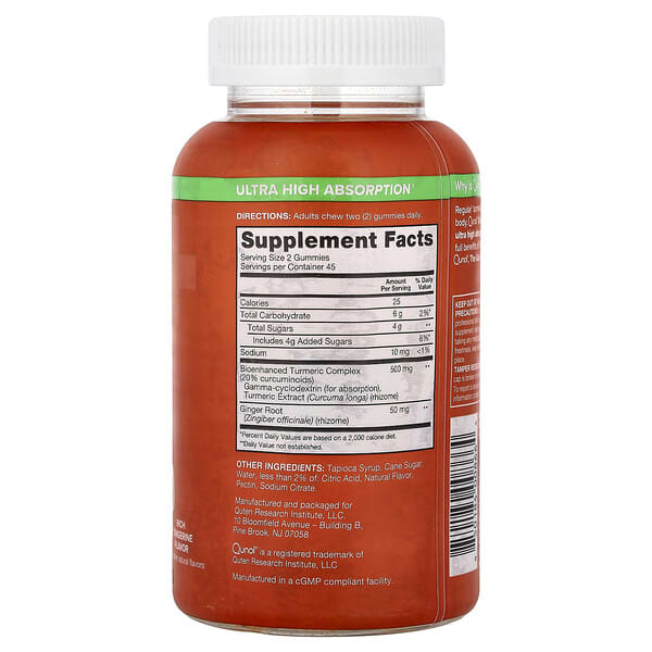 Alternative view of Qunol, Turmeric + Ginger, Rich Tangerine, 90 Gummies (275 mg per Gummy)