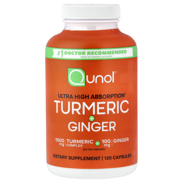 Qunol, Turmeric + Ginger, Ultra High Absorption, 120 Capsules