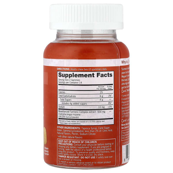 Alternative view of Qunol, Turmeric Gummies, Creamy Orange, 28 Gummies (250 mg per Gummy)