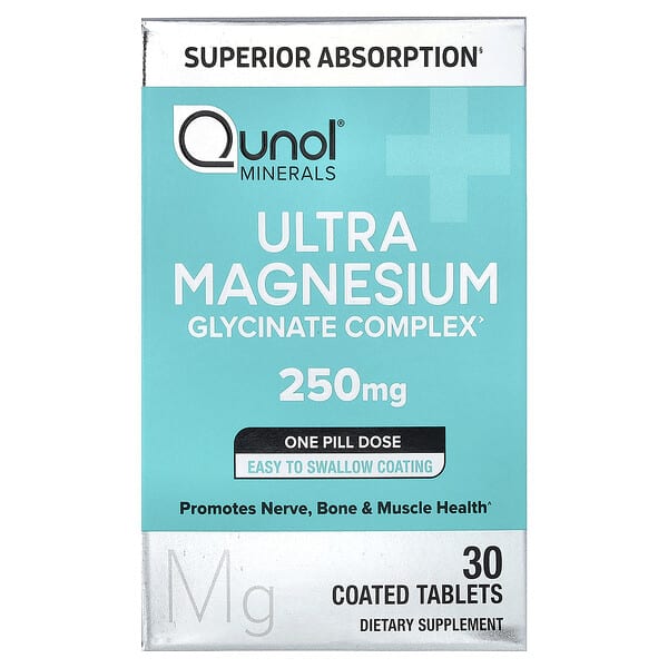 Qunol, Ultra Magnesium, 250 mg, 30 Coated Tablets
