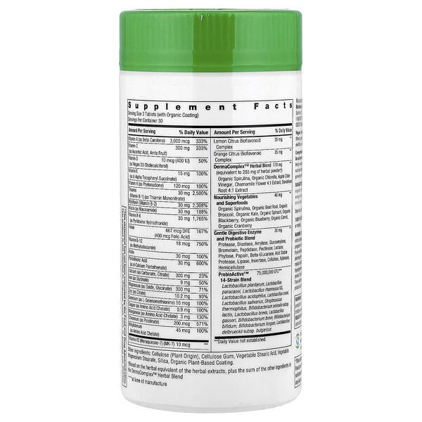 Alternative view of Rainbow Light, Active Health™ Teen With DermaComplex™+, 90 Tablets