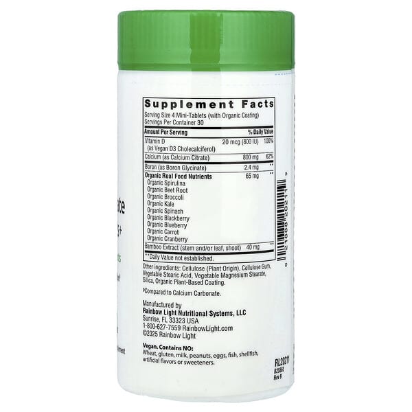 Alternative view of Rainbow Light, Calcium Citrate Mini-Tablets+, 120 Mini-Tablets