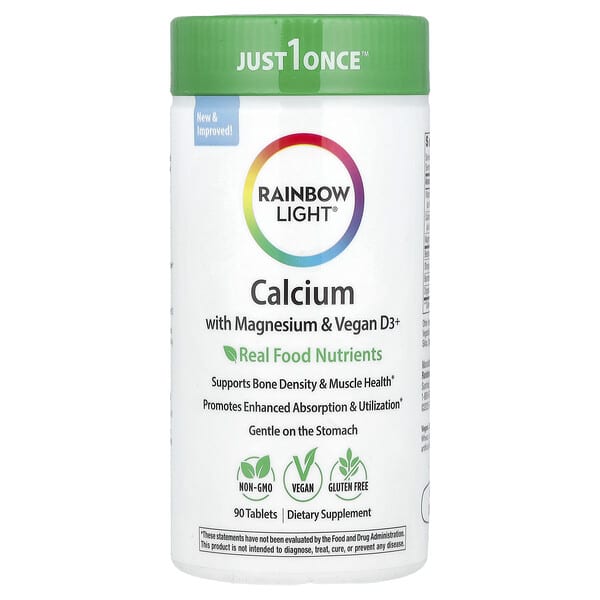 Rainbow Light, Calcium with Magnesium & Vitamin D3+, 90 Tablets