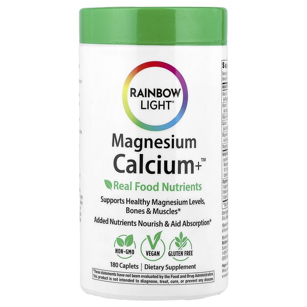 Rainbow Light, Magnesium Calcium+™, 180 Caplets