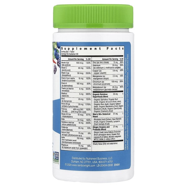 Alternative view of Rainbow Light, Men's One™ 50+ Daily Multivitamin, High Potency, 90 Vegetarian Tablets