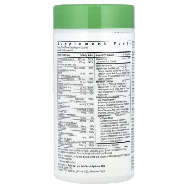 Alternative view of Rainbow Light, Menopause One™+, 90 Tablets