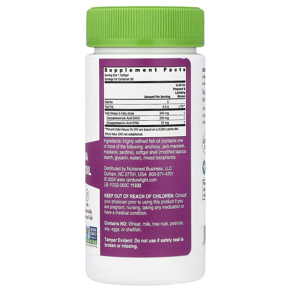 Alternative view of Rainbow Light, Prenatal DHA Omega-3 Fish Oil, 60 Softgels