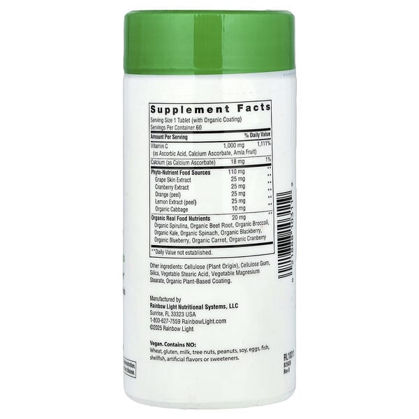 Alternative view of Rainbow Light, Super C, 60 Tablets