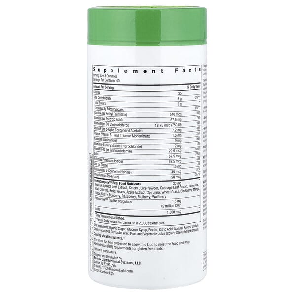 Alternative view of Rainbow Light, Teen Active Multivitamin Gummies+, Delicious Blueberry, 120 Gummies