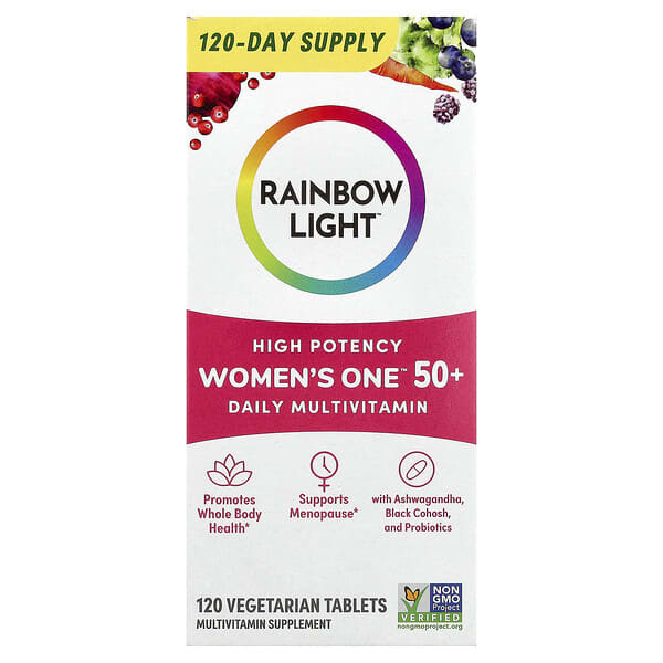 Rainbow Light, Women's One™ 50+ Daily Multivitamin, High Potency, 120 Vegetarian Tablets