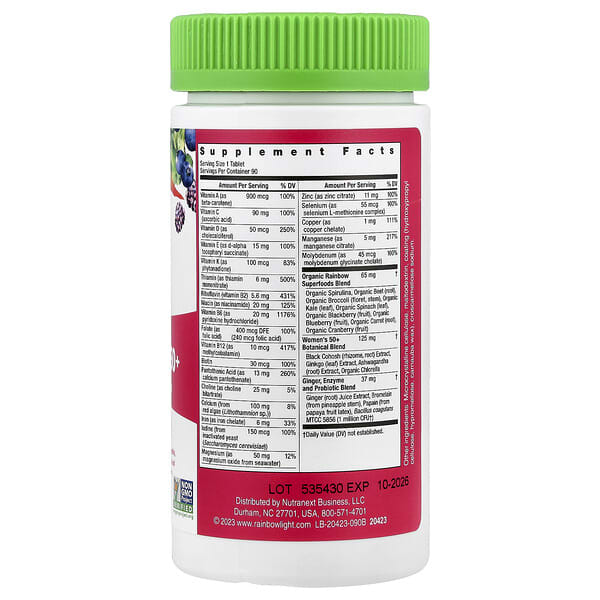 Alternative view of Rainbow Light, Women's One™ 50+ Daily Multivitamin, High Potency, 90 Vegetarian Tablets