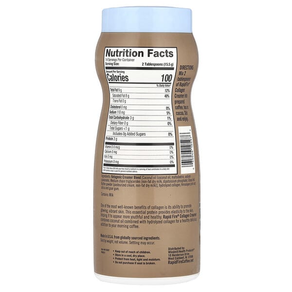 Alternative view of RAPIDFIRE, Collagen Creamer, Unflavored, 7.65 oz (217 g)