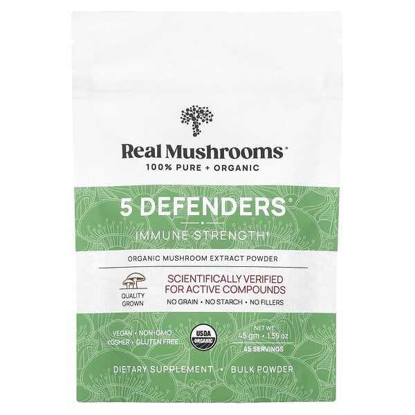 Real Mushrooms, 5 Defenders®, Mushroom Extract Powder, 1.59 oz (45 g)